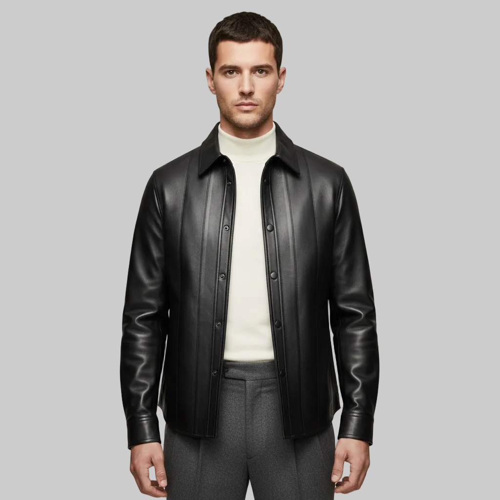 Skórzana kurtka koszulowa