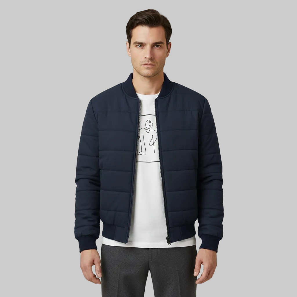 Kurtka pikowana z zamkiem błyskawicznym