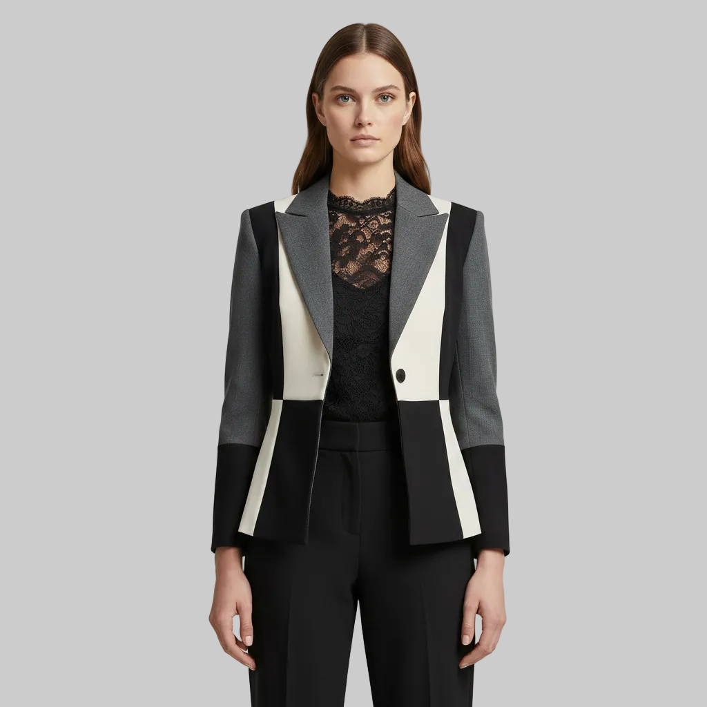 Kolorowa marynarka z dopasowanym krojem