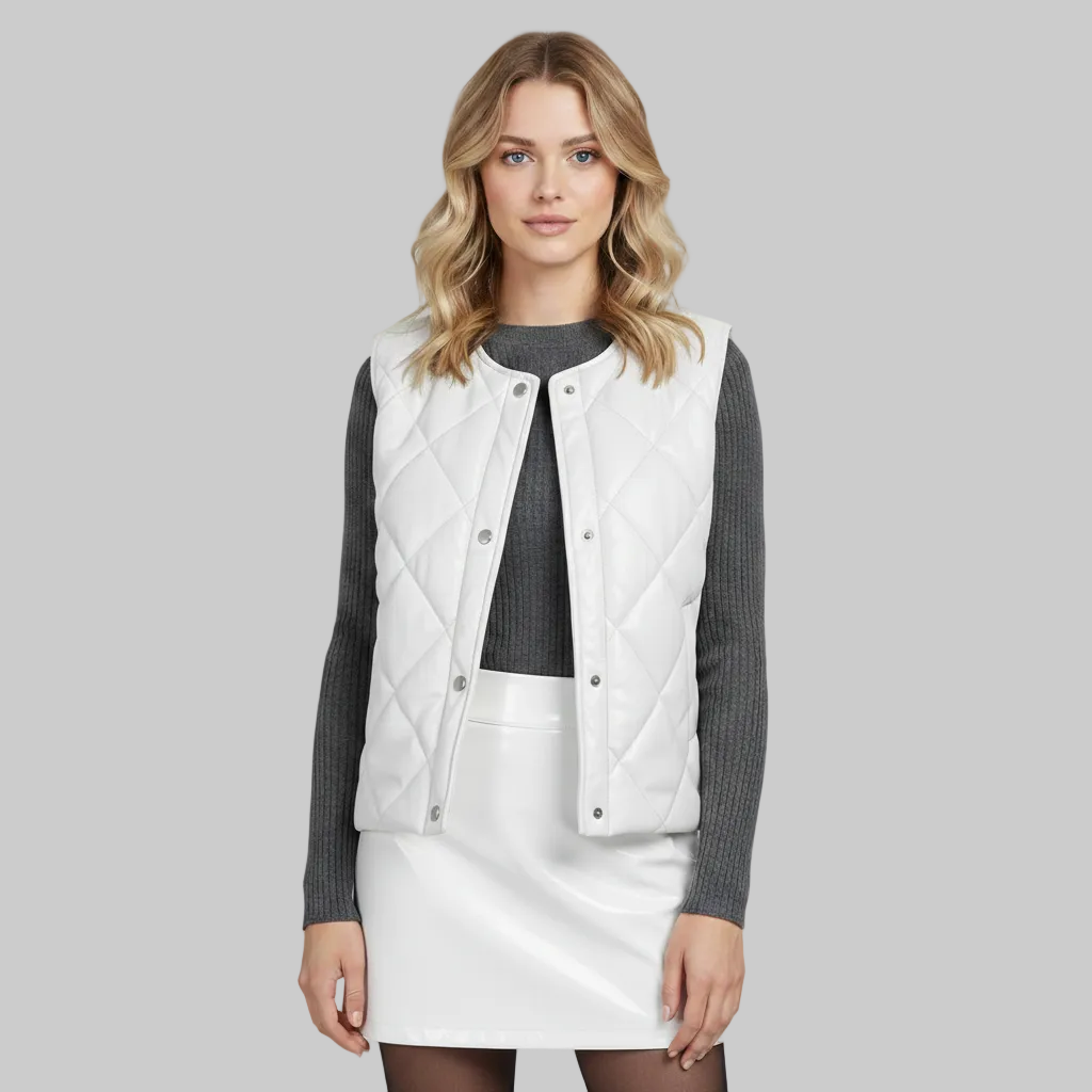 Komplet pikowanych kamizelek zapinanych na zatrzaski