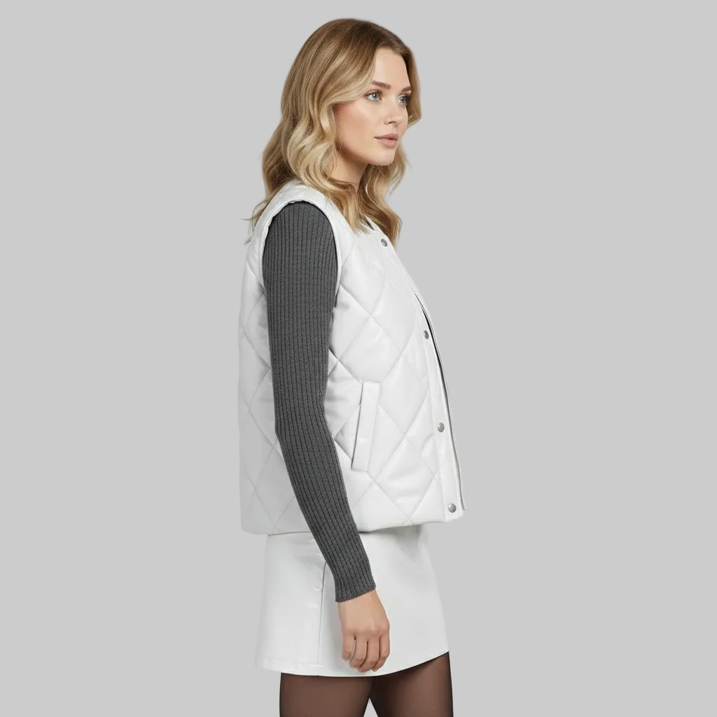 Komplet pikowanych kamizelek zapinanych na zatrzaski