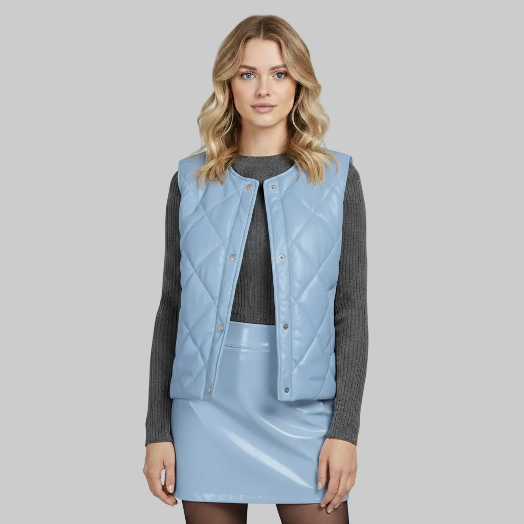 Komplet pikowanych kamizelek zapinanych na zatrzaski